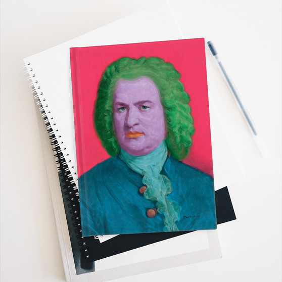 Bach Pop Portrait Blank Journal by Neoclassical Pop Art