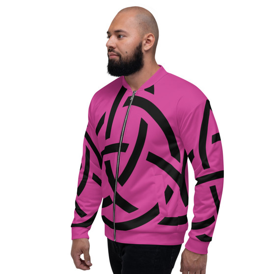 Pink & Black Sacred Geometry Bomber Jacket