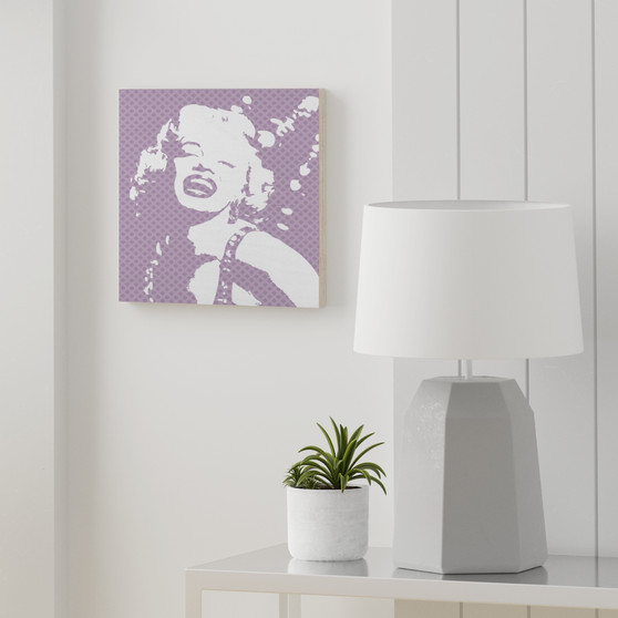 On Sale Marylin Monroe J'adore Pop Portrait Lilac Portrait Wood Canvas  by Neoclassical Pop Art