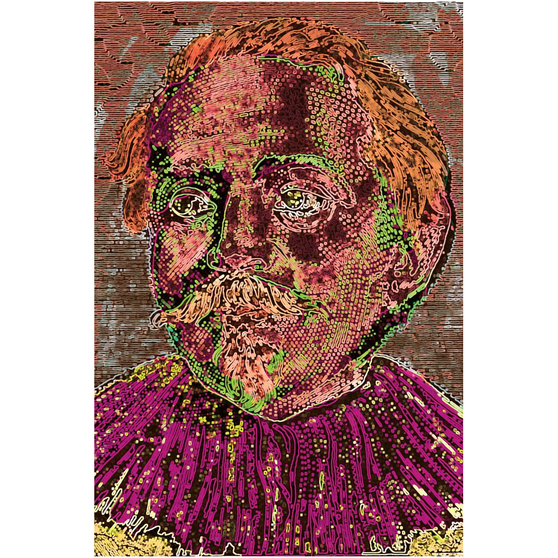 Jacob Jordaens Orange pink Bronze Pop Art Self Portrait Acrylic Prints by Neoclassical Pop Art