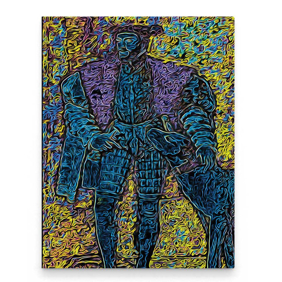 Titian King Charles V Dog in Yelow blue purple Oil On Canvas painting