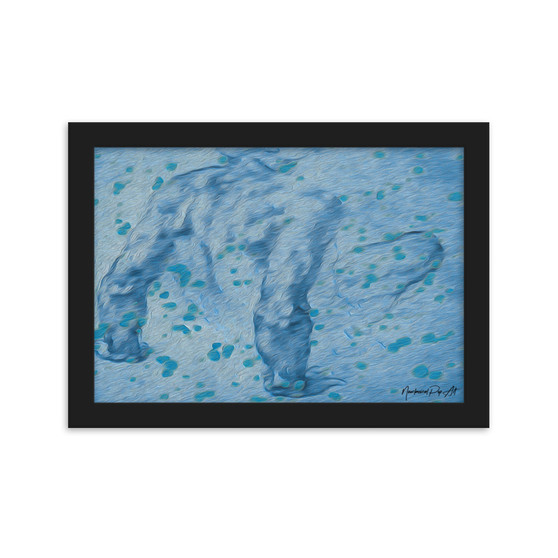 Michelangelo Male Figure in light blue black Framed Poster Art Prints