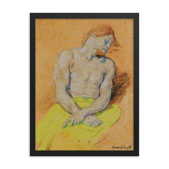 Van Dyck Study for the Figure of Christ Orange Yellow Framed poster