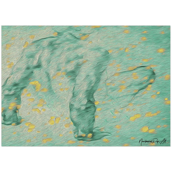 Michelangelo Back Male Nude green yellow Art Prints