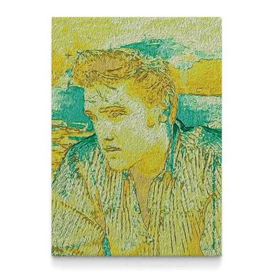 On sale Elvis Presley Pale Yellow Portrait oil on canvas by Neoclassical Pop Art 