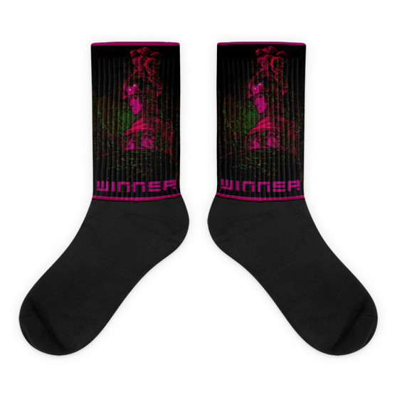 Rembrandt cool  Magenta & Black foot socks by Neoclassical pop art