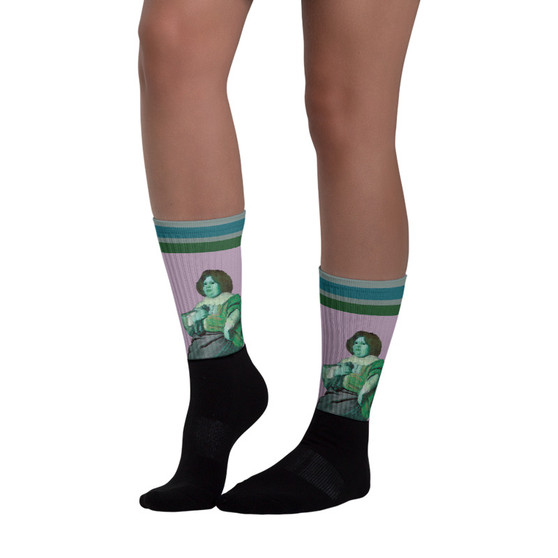 Black socks with Van der Helst Amsterdam portrait artwork