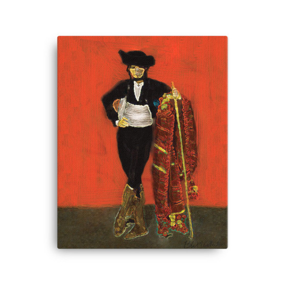 Orange Manet Spanish Majo Style oil-on-canvas print