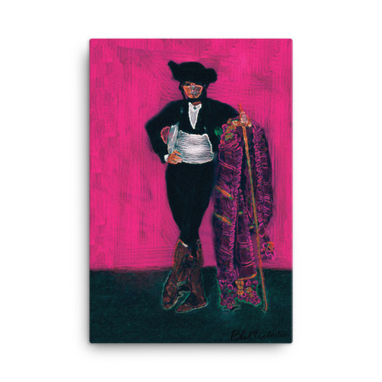 Pink Manet Spanish Majo Style oil-on-canvas print