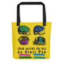 Medical illustration tote bag with Think Outside the Box artwork