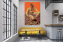 Velazquez Mars Wonders in Orange Print on Canvas by Neoclassical Pop Art