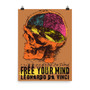 Da Vinci Orange Pop Art Skull Print on Paper