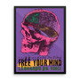 Leonardo da Vinci Pink Purple Yellow Pop Art Skull Framed Print on