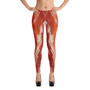 Off White Red Abstract Art Leggings by Neoclassical Pop Art