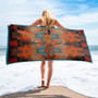 Paul Gauguin Tahiti nude woman orange blue luxury beach towel by BWM collection. 
