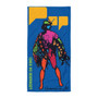 blue yellow pink red orange green towel featuring leonardo da vinci pop art