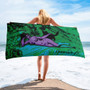 On sale Eduard  Manet  Green Blue Purple woman with cat luxury designer beach towels by Neoclassical Pop art 