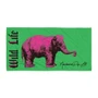 the Rembrandt pink and green elephant art print beach pop art towel
