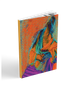 Caravaggio cyan figure on orange cover, yellow-spine undated planner