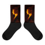 Leonardo da Vinci Black Foot Art Socks by Neoclassical pop art
