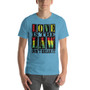 Love is the law Rastafari blue Short-Sleeve Unisex T-Shirt by Neoclassical Pop Art 