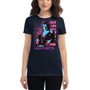Blue Pink White Marilyn Monroe Hip Pop Rock Glam Casual Women's short sleeve blue t-shirt by Neoclassical pop art