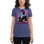Blue Pink White Marilyn Monroe Hip Pop Rock Glam Casual Women's short sleeve blue t-shirt by Neoclassical pop art