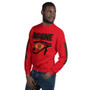 Red Da Vinci Imagine eye of Horus Vitruvian man Unisex Sweatshirt by Neoclassical pop art 