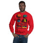 On Sale  Leonardo Da Vinci  Pop Skull Unisex red Sweatshirt by Neoclassical Pop Art