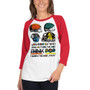 On Sale Leonardo da Vinci Skull 3/4 sleeve raglan shirt by Neoclassical Pop Art