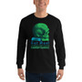 Da Vinci Power Comes From Understanding  skull art Men’s Long Sleeve  rock and roll Shirt by Neoclassical pop art online pop art fashion designer brand.