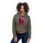 On sale Da Vinci  Dream Big Pink Skull Crop Hoodie by neoclassical pop art online fashion designer brand 