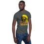 Da Vinci Get Real Yellow orange Skull Short-Sleeve Unisex T-Shirt  by Neoclassical pop art online pop art fashion brand