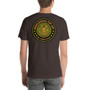 Fashion style Yellow Good Karma brown Short-Sleeve Unisex T-Shirt by neoclassical pop art fashion designer online brand