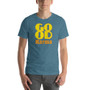 Fashion style Yellow Good Karma  blue Short-Sleeve Unisex T-Shirt by neoclassical pop art fashion designer online brand