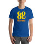 Fashion style Yellow Good Karma  blue Short-Sleeve Unisex T-Shirt by neoclassical pop art fashion designer online brand