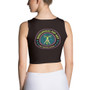 Marilyn Monroe Teal Line Pink Cosmic Love Sports Crop Top by Neoclassical Pop Art