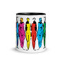 Leonardo da Vinci colourful People coffee mug part of Art Cafe' collection by Neoclassical Pop Art