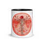 Leonardo da Vinci orange Coffee Mugs with leonardo da vinci quote