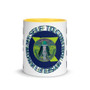 Leonardo da Vinci blue green Coffee Mugs with leonardo da vinci quote