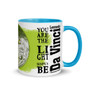 artistic Leonardo da Vinci olive green neoclassical pop art Coffee Mugs with leonardo da vinci quote by Neoclassical Pop Art