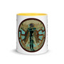 Leonardo da Vinci green brown Coffee Mugs with leonardo da vinci quote