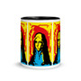 Blue, yellow, red el greco Apostle St. James the Greater pop art unique mug by neoclassical pop art 