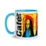 Blue, yellow, red el greco Apostle St. James the Greater pop art coolest mug by neoclassical pop art 