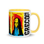 Blue, yellow, red el greco Apostle St. James the Greater pop art best ever mug by neoclassical pop art 