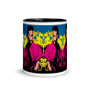 pink, yellow, blue el greco Apostle St. James the Greater pop art unique mug by neoclassical pop art 