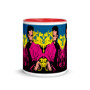 pink, yellow, blue el greco Apostle St. James the Greater pop art mug by neoclassical pop art 