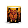 Yellow, brown, orange el greco Apostle St. James the Greater pop art mug by neoclassical pop art 