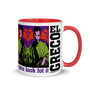 green, red, purple pink el greco Apostle St. James the Greater pop art mug with words  by neoclassical pop art