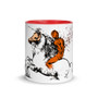 On sale olive orange leonardo da vinci royal horse artistic mug by Neoclassical pop art 
